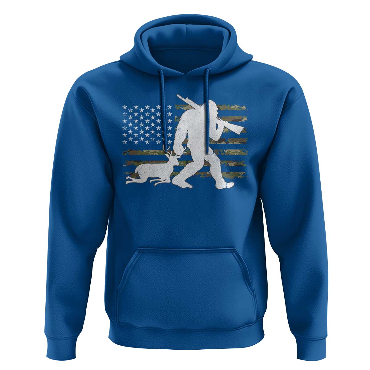 Bigfoot Camo Deer Hunting Hoodie Camo USA Flag Buck Season Sasquatch