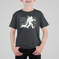 Bigfoot Camo Deer Hunting T Shirt For Kid Camo USA Flag Buck Season Sasquatch