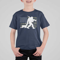 Bigfoot Camo Deer Hunting T Shirt For Kid Camo USA Flag Buck Season Sasquatch