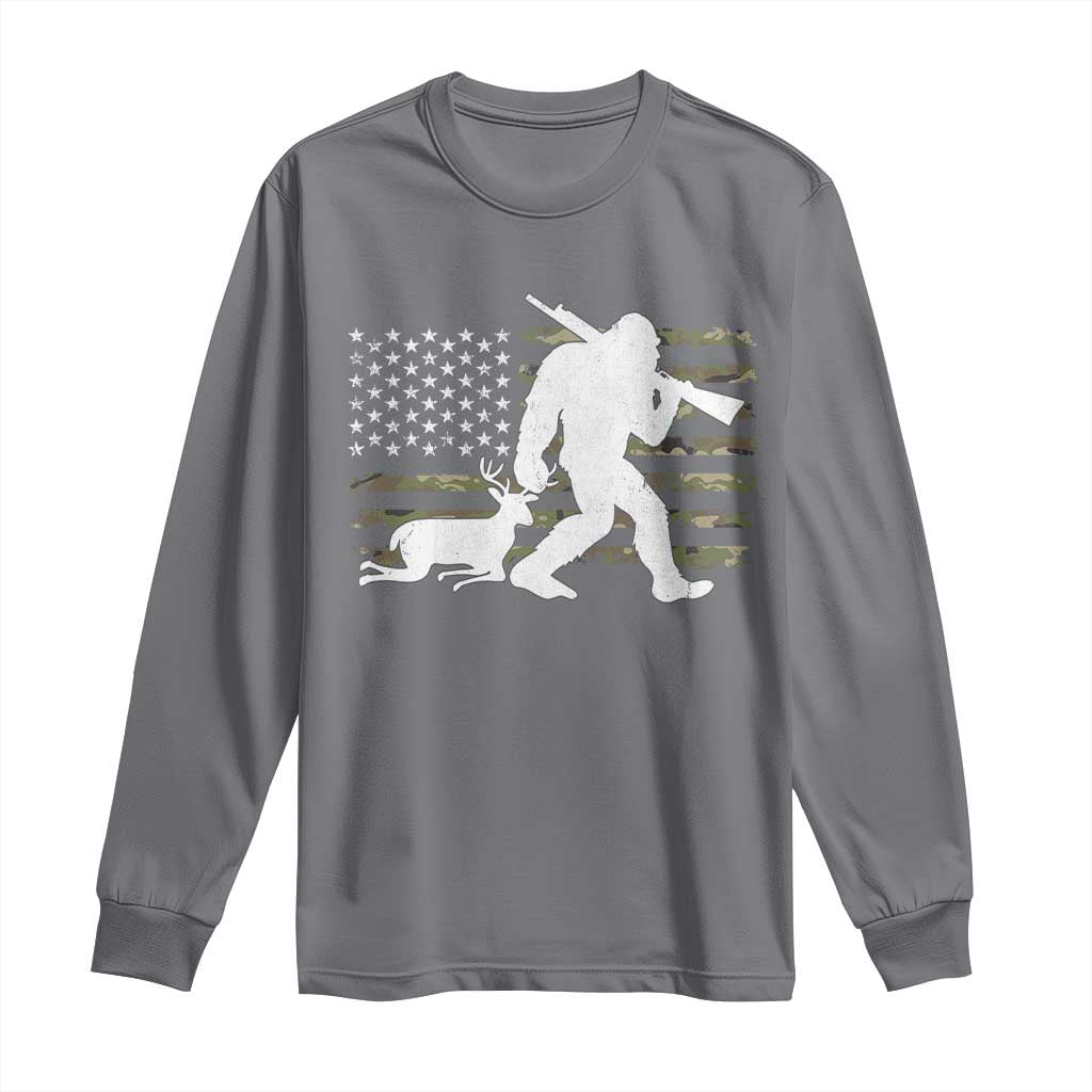 Bigfoot Camo Deer Hunting Long Sleeve Shirt Camo USA Flag Buck Season Sasquatch