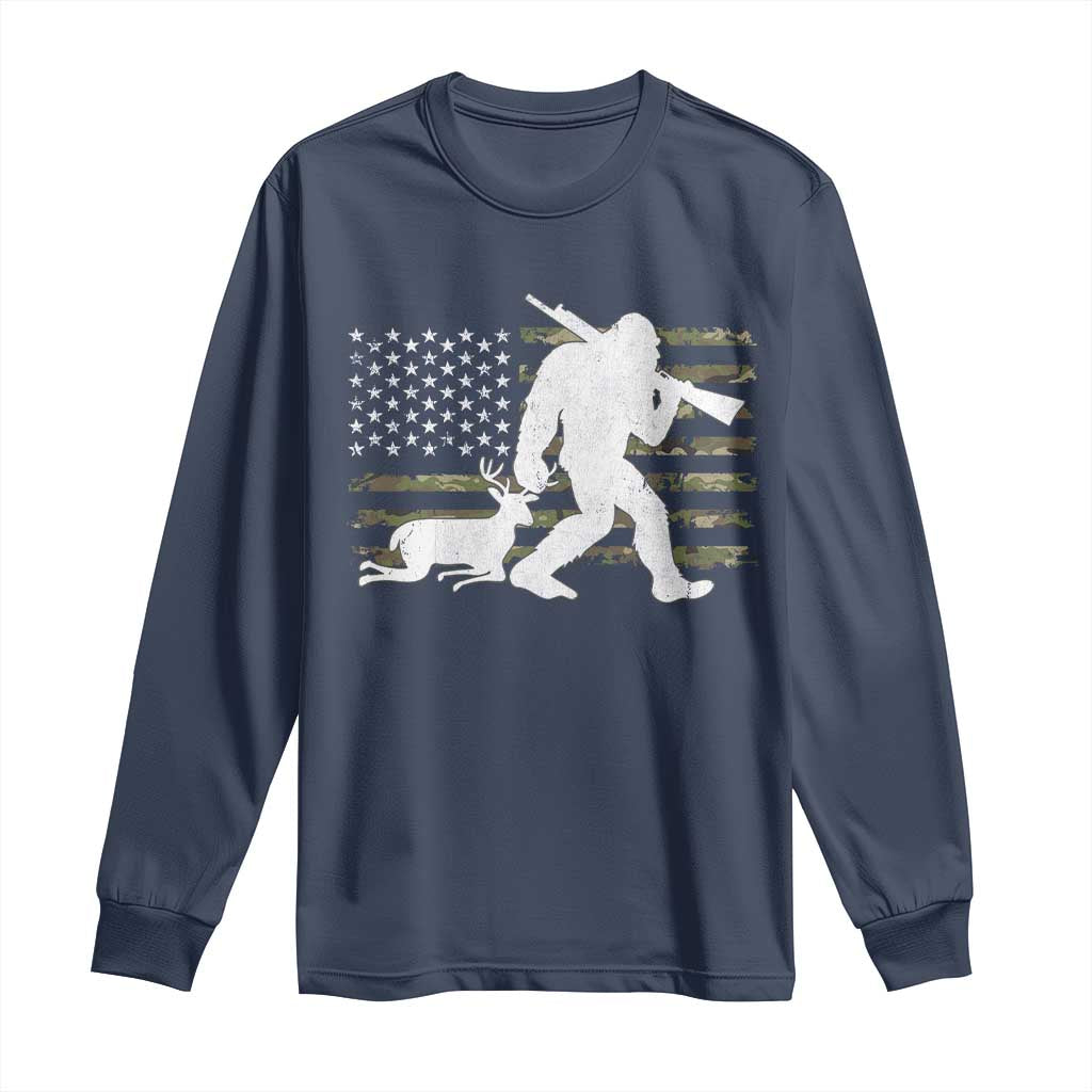 Bigfoot Camo Deer Hunting Long Sleeve Shirt Camo USA Flag Buck Season Sasquatch