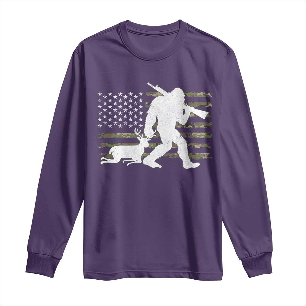 Bigfoot Camo Deer Hunting Long Sleeve Shirt Camo USA Flag Buck Season Sasquatch