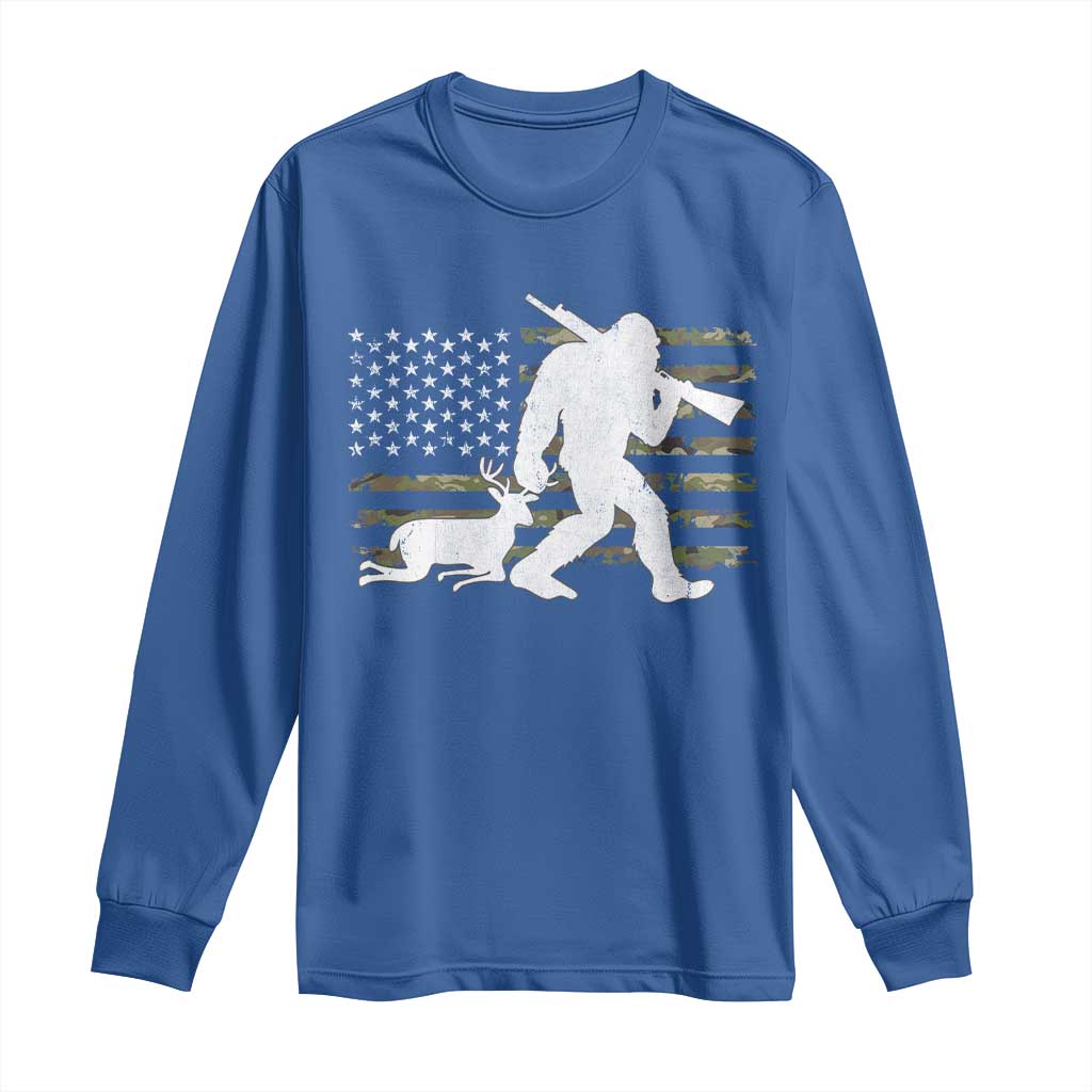 Bigfoot Camo Deer Hunting Long Sleeve Shirt Camo USA Flag Buck Season Sasquatch