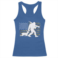 Bigfoot Camo Deer Hunting Racerback Tank Top Camo USA Flag Buck Season Sasquatch