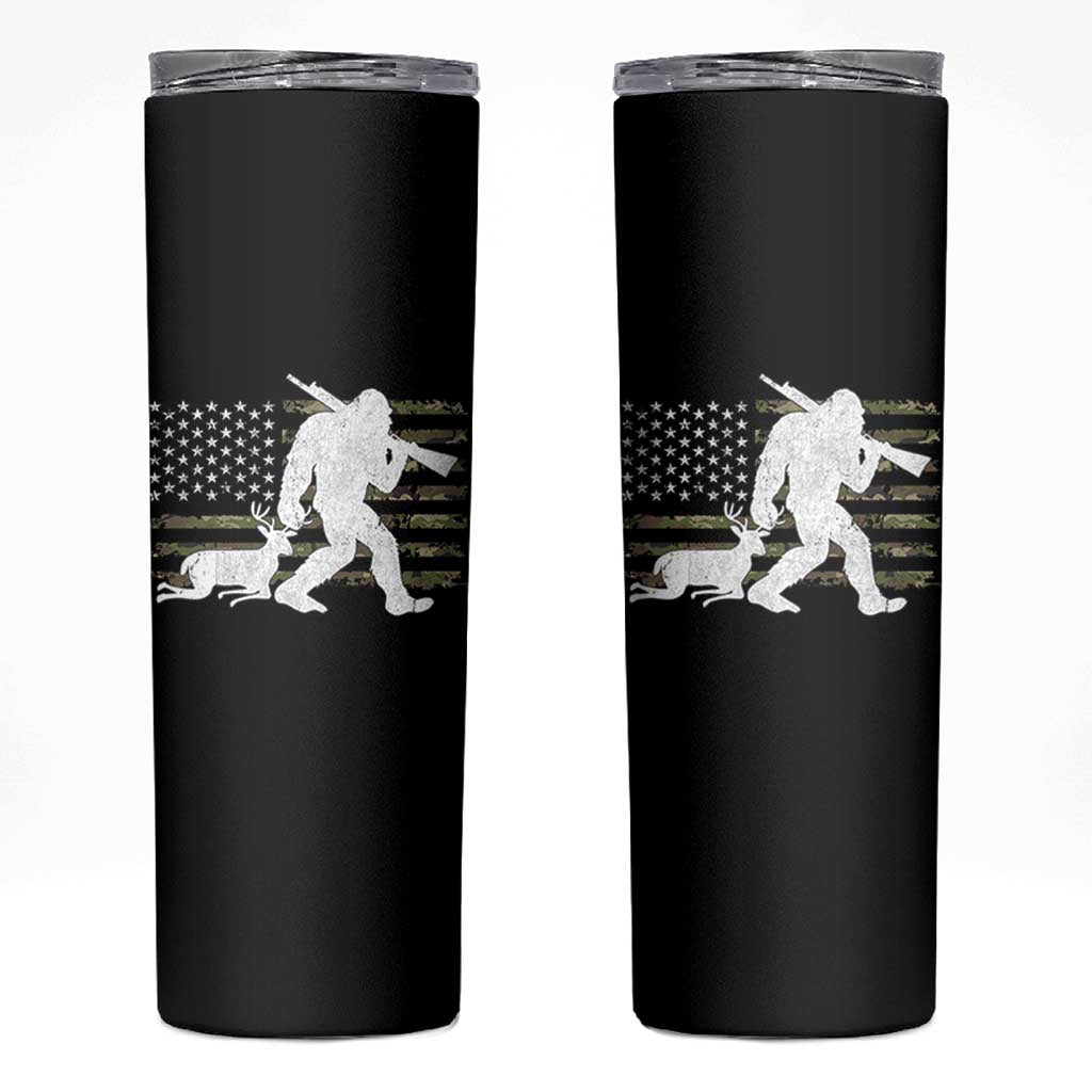 Bigfoot Camo Deer Hunting Skinny Tumbler Camo USA Flag Buck Season Sasquatch