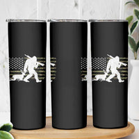 Bigfoot Camo Deer Hunting Skinny Tumbler Camo USA Flag Buck Season Sasquatch