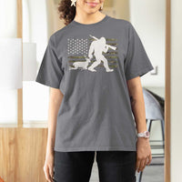 Bigfoot Camo Deer Hunting T Shirt For Women Camo USA Flag Buck Season Sasquatch