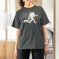 Bigfoot Camo Deer Hunting T Shirt For Women Camo USA Flag Buck Season Sasquatch