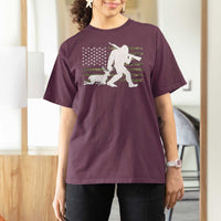Bigfoot Camo Deer Hunting T Shirt For Women Camo USA Flag Buck Season Sasquatch