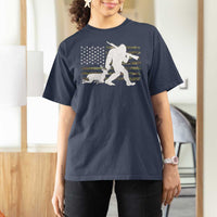 Bigfoot Camo Deer Hunting T Shirt For Women Camo USA Flag Buck Season Sasquatch
