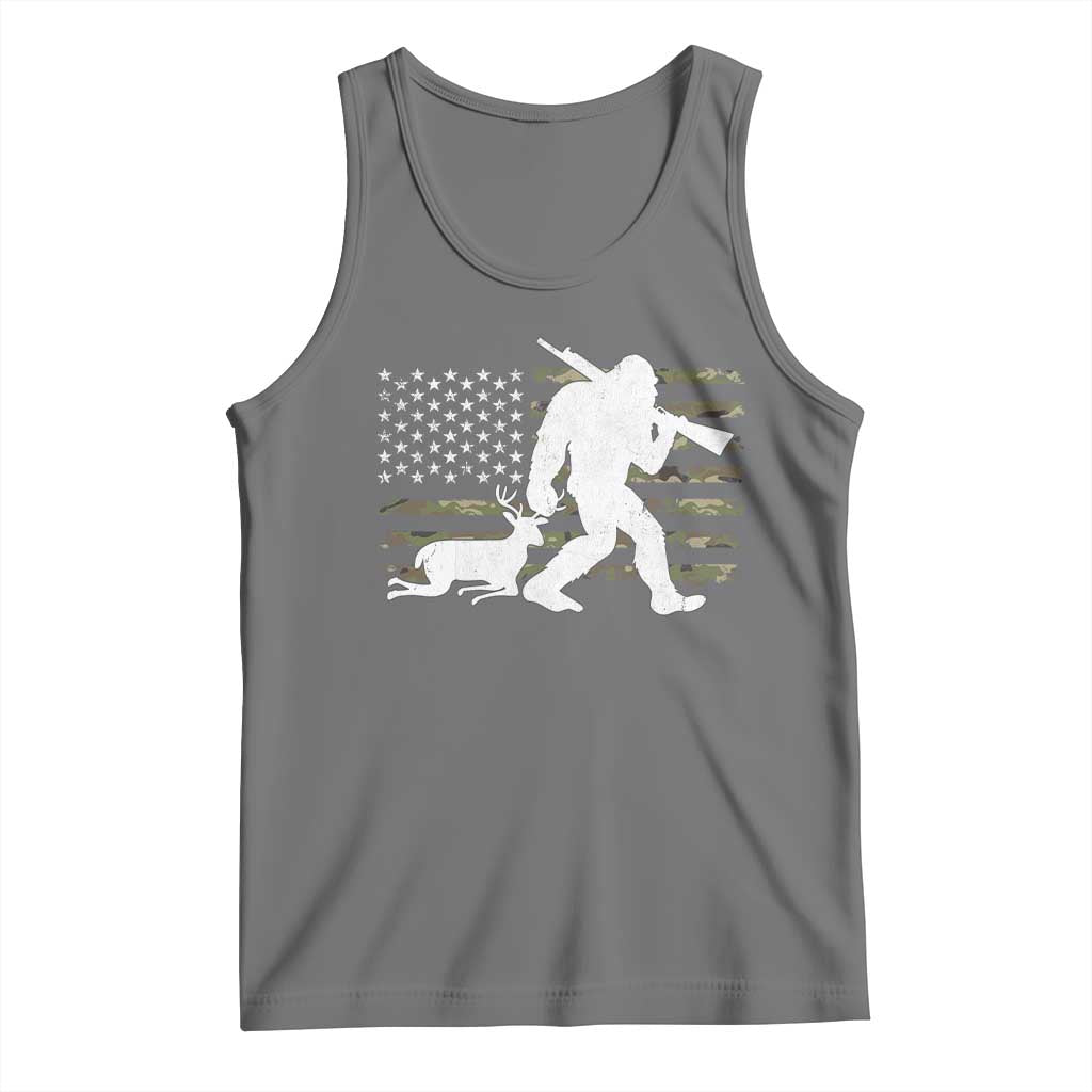 Bigfoot Camo Deer Hunting Tank Top Camo USA Flag Buck Season Sasquatch