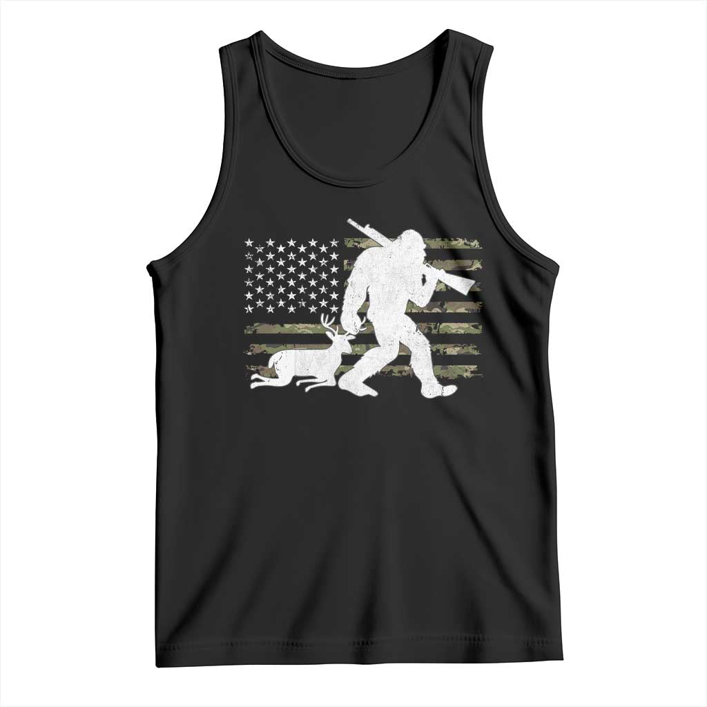 Bigfoot Camo Deer Hunting Tank Top Camo USA Flag Buck Season Sasquatch
