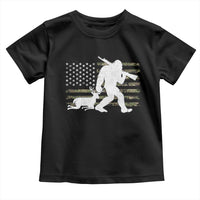 Bigfoot Camo Deer Hunting Toddler T Shirt Camo USA Flag Buck Season Sasquatch