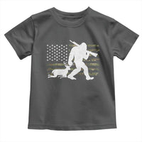 Bigfoot Camo Deer Hunting Toddler T Shirt Camo USA Flag Buck Season Sasquatch