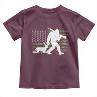 Bigfoot Camo Deer Hunting Toddler T Shirt Camo USA Flag Buck Season Sasquatch