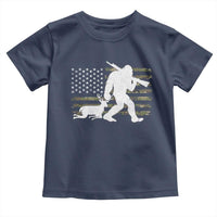 Bigfoot Camo Deer Hunting Toddler T Shirt Camo USA Flag Buck Season Sasquatch