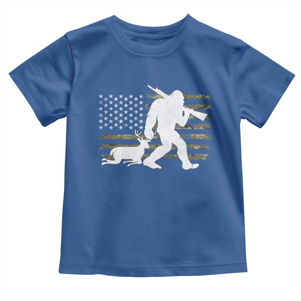 Bigfoot Camo Deer Hunting Toddler T Shirt Camo USA Flag Buck Season Sasquatch