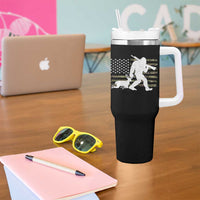 Bigfoot Camo Deer Hunting Tumbler With Handle Camo USA Flag Buck Season Sasquatch