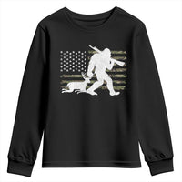 Bigfoot Camo Deer Hunting Youth Sweatshirt Camo USA Flag Buck Season Sasquatch