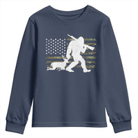 Bigfoot Camo Deer Hunting Youth Sweatshirt Camo USA Flag Buck Season Sasquatch