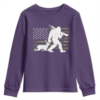 Bigfoot Camo Deer Hunting Youth Sweatshirt Camo USA Flag Buck Season Sasquatch