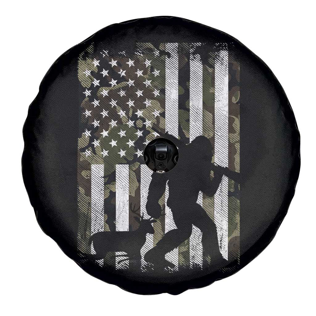 Bigfoot Deer Hunting Spare Tire Cover Camo US Flag Deer Elk Buck Hunting Hunter Dad