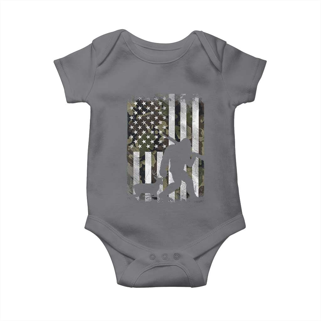 Bigfoot Deer Hunting Baby Onesie Camo US Flag Deer Elk Buck Hunting Hunter Dad