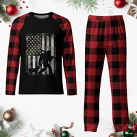 Bigfoot Deer Hunting Plaid Pajama Set Camo US Flag Deer Elk Buck Hunting Hunter Dad