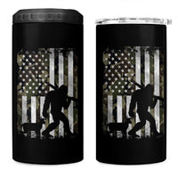 Bigfoot Deer Hunting 4 in 1 Can Cooler Tumbler Camo US Flag Deer Elk Buck Hunting Hunter Dad