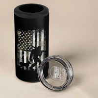 Bigfoot Deer Hunting 4 in 1 Can Cooler Tumbler Camo US Flag Deer Elk Buck Hunting Hunter Dad