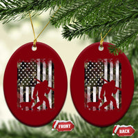 Bigfoot Deer Hunting Ceramic Ornament Camo US Flag Deer Elk Buck Hunting Hunter Dad