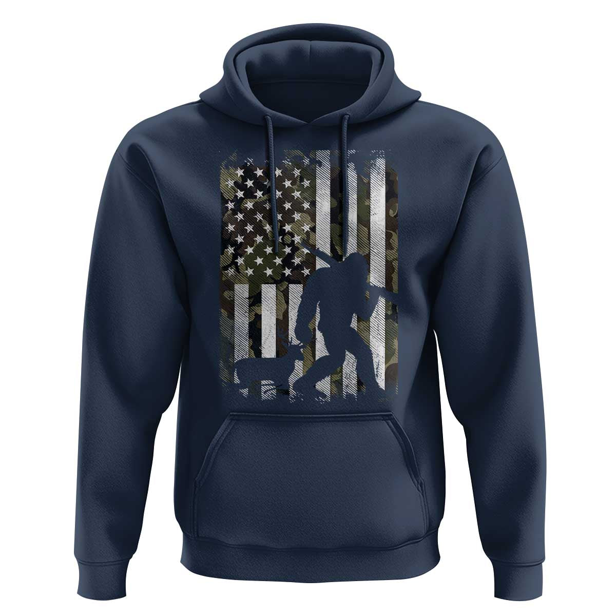 Bigfoot Deer Hunting Hoodie Camo US Flag Deer Elk Buck Hunting Hunter Dad