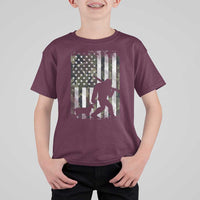 Bigfoot Deer Hunting T Shirt For Kid Camo US Flag Deer Elk Buck Hunting Hunter Dad