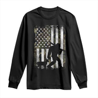 Bigfoot Deer Hunting Long Sleeve Shirt Camo US Flag Deer Elk Buck Hunting Hunter Dad