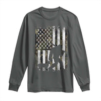 Bigfoot Deer Hunting Long Sleeve Shirt Camo US Flag Deer Elk Buck Hunting Hunter Dad