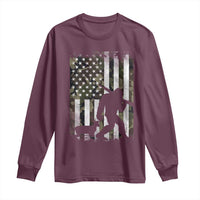 Bigfoot Deer Hunting Long Sleeve Shirt Camo US Flag Deer Elk Buck Hunting Hunter Dad