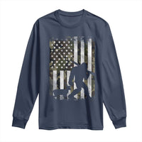 Bigfoot Deer Hunting Long Sleeve Shirt Camo US Flag Deer Elk Buck Hunting Hunter Dad