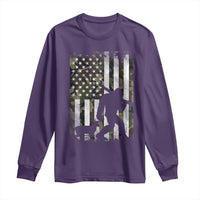 Bigfoot Deer Hunting Long Sleeve Shirt Camo US Flag Deer Elk Buck Hunting Hunter Dad