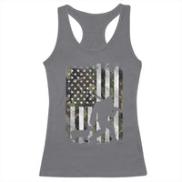 Bigfoot Deer Hunting Racerback Tank Top Camo US Flag Deer Elk Buck Hunting Hunter Dad