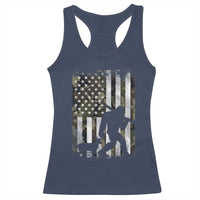Bigfoot Deer Hunting Racerback Tank Top Camo US Flag Deer Elk Buck Hunting Hunter Dad