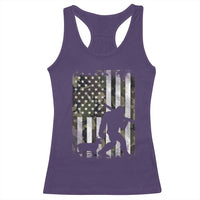 Bigfoot Deer Hunting Racerback Tank Top Camo US Flag Deer Elk Buck Hunting Hunter Dad