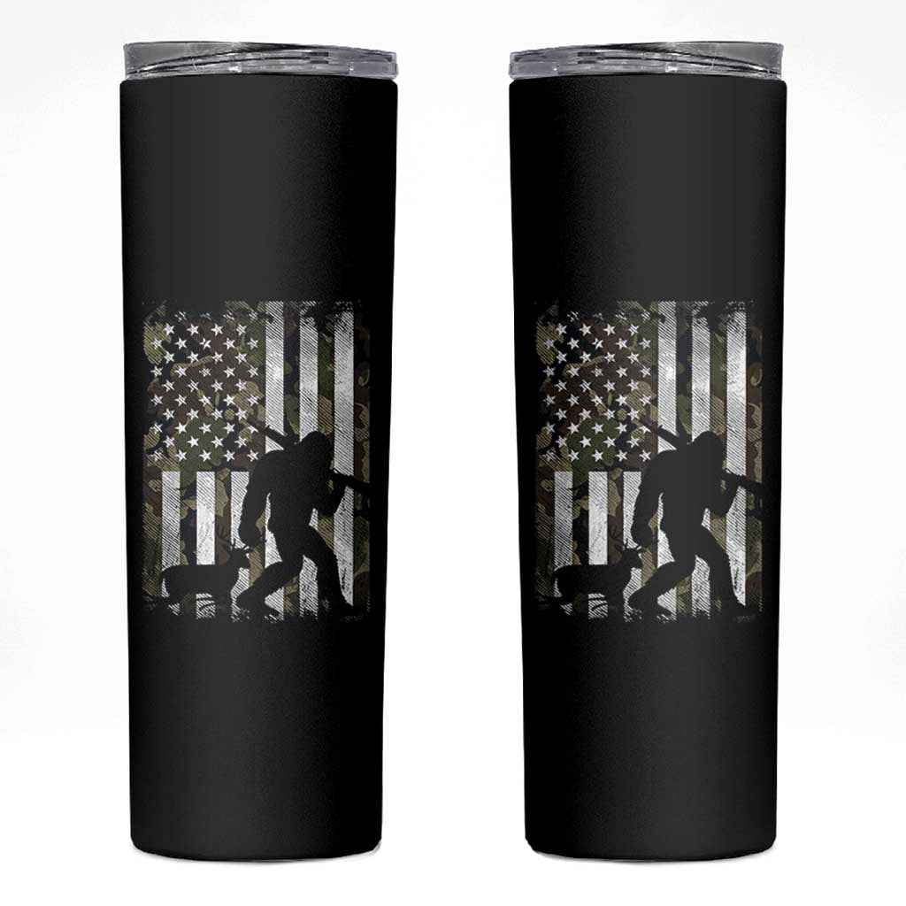 Bigfoot Deer Hunting Skinny Tumbler Camo US Flag Deer Elk Buck Hunting Hunter Dad