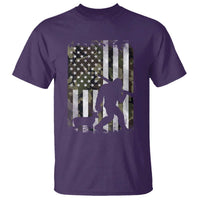 Bigfoot Deer Hunting T Shirt Camo US Flag Deer Elk Buck Hunting Hunter Dad
