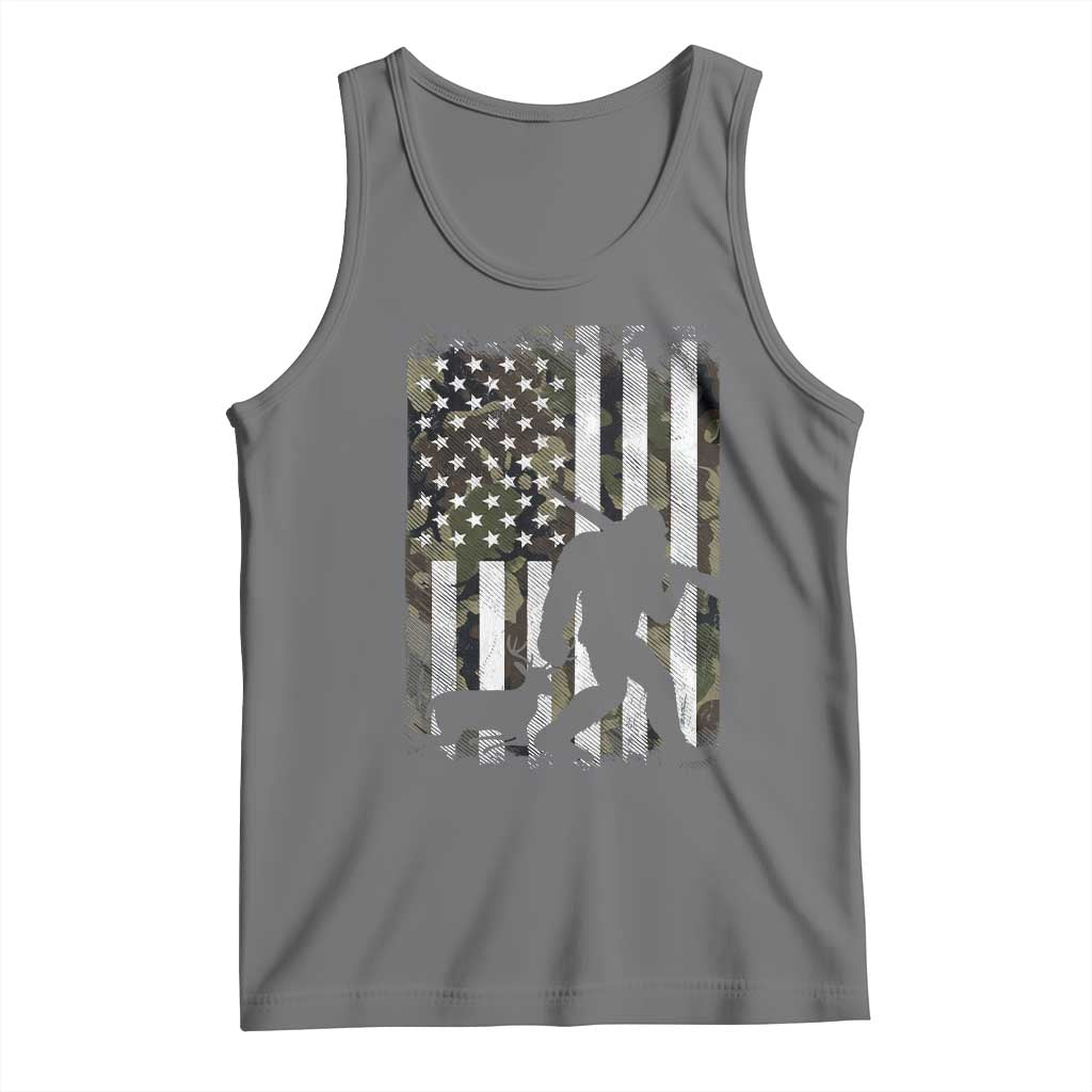 Bigfoot Deer Hunting Tank Top Camo US Flag Deer Elk Buck Hunting Hunter Dad