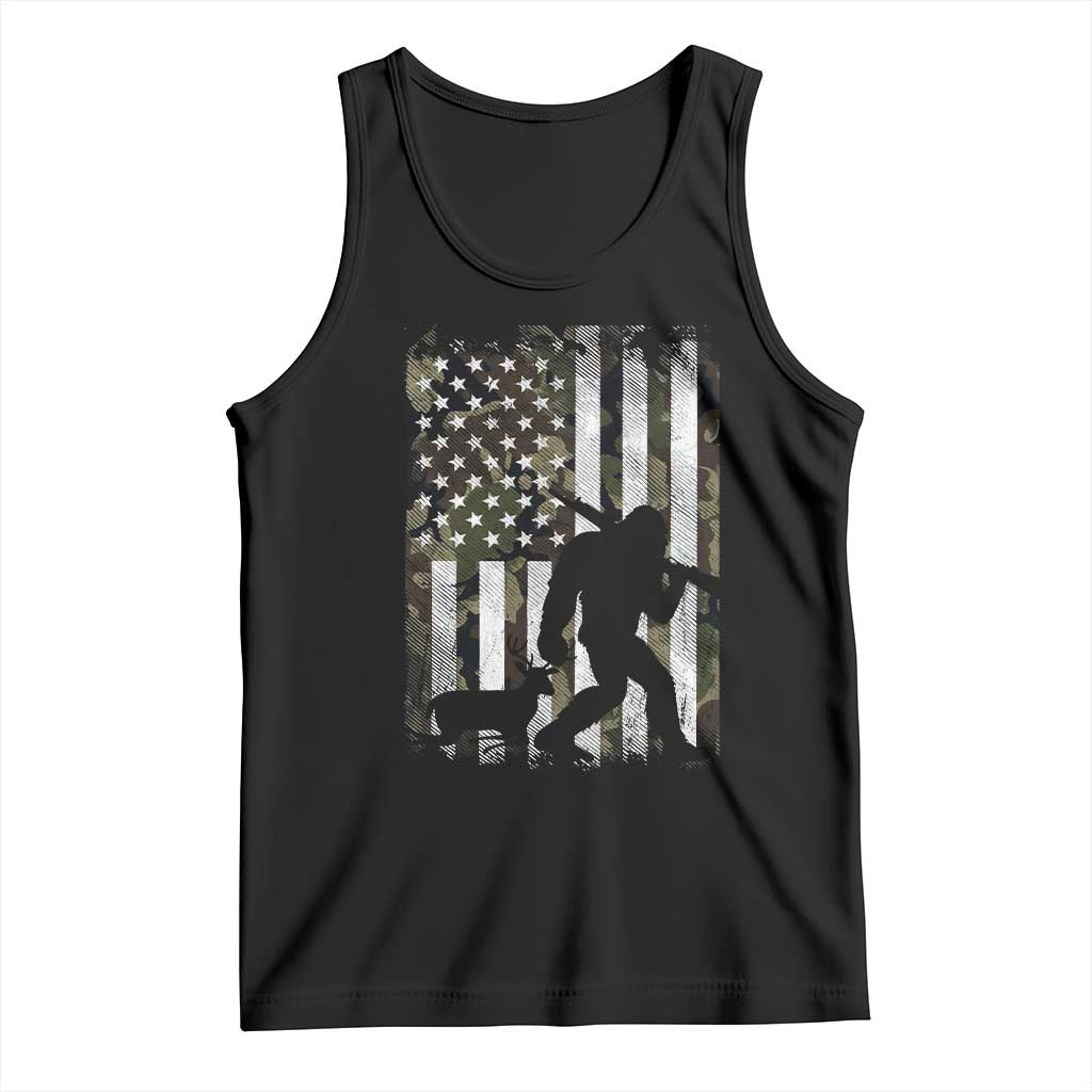 Bigfoot Deer Hunting Tank Top Camo US Flag Deer Elk Buck Hunting Hunter Dad