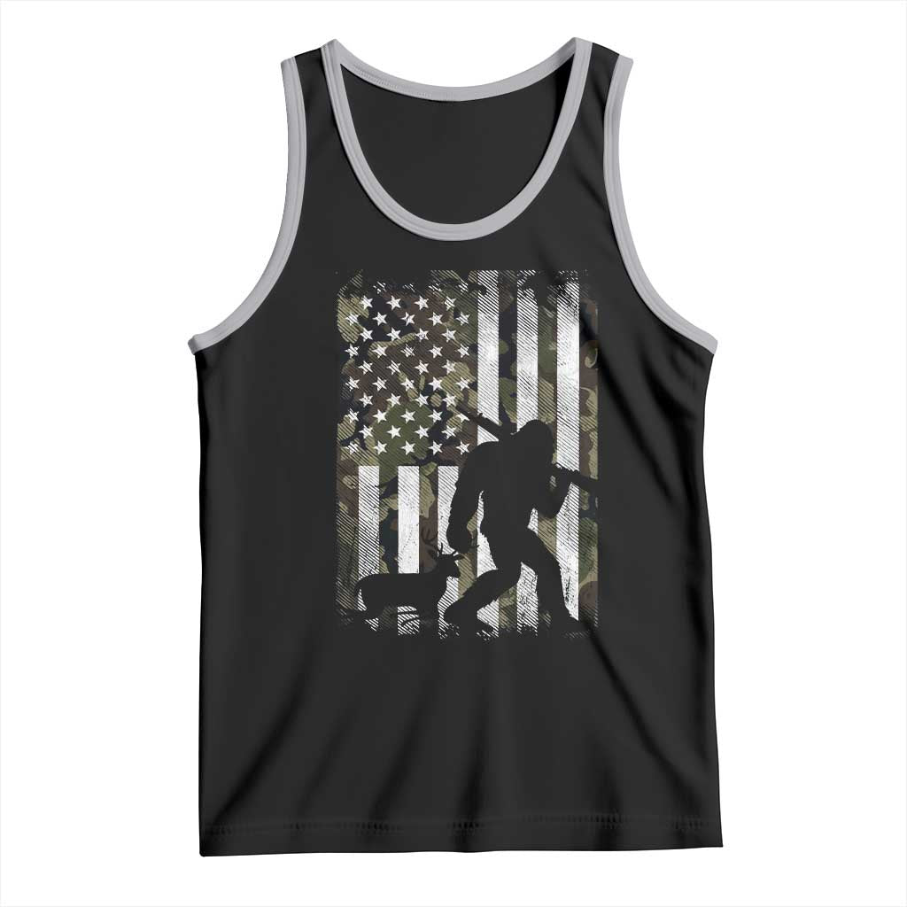 Bigfoot Deer Hunting Tank Top Camo US Flag Deer Elk Buck Hunting Hunter Dad