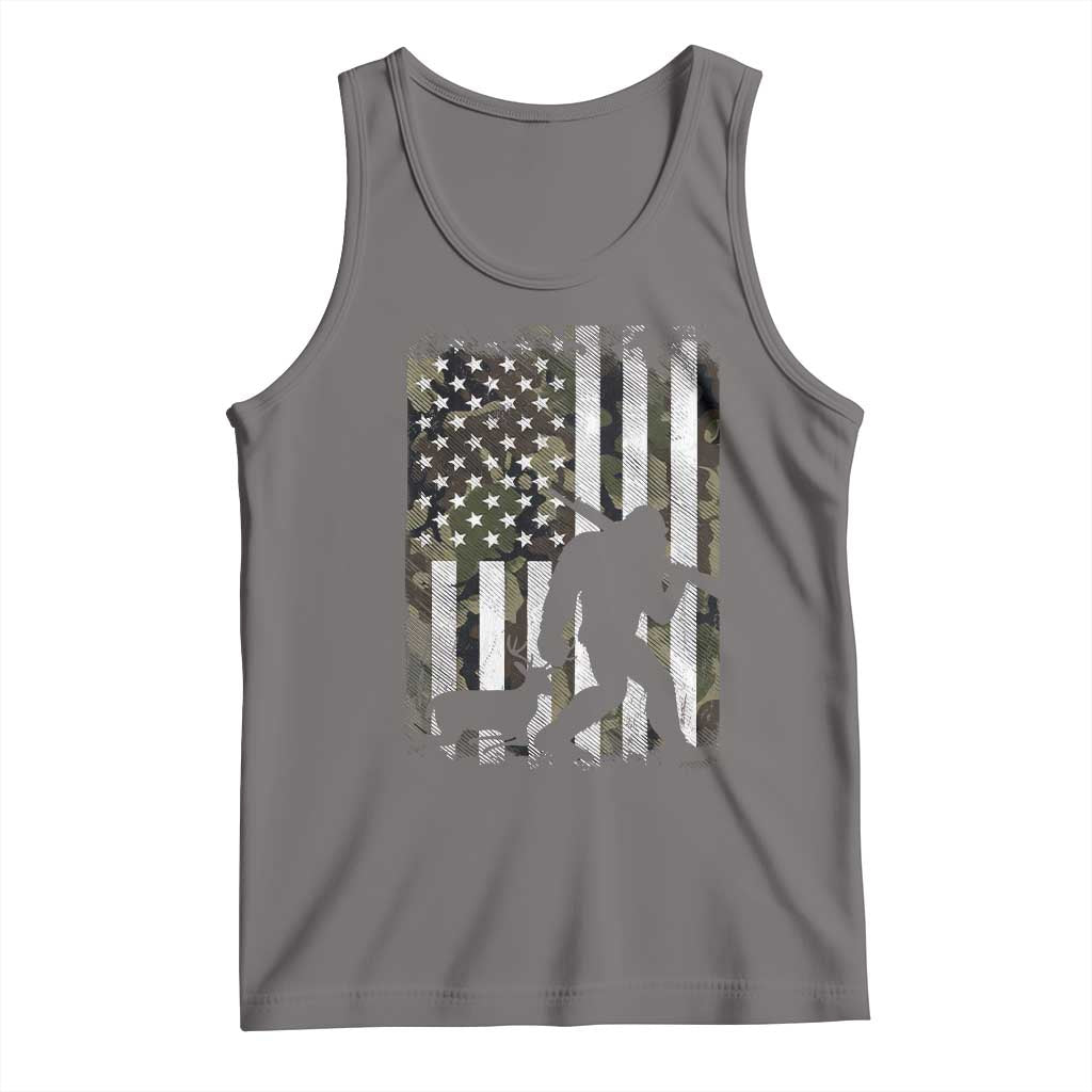Bigfoot Deer Hunting Tank Top Camo US Flag Deer Elk Buck Hunting Hunter Dad