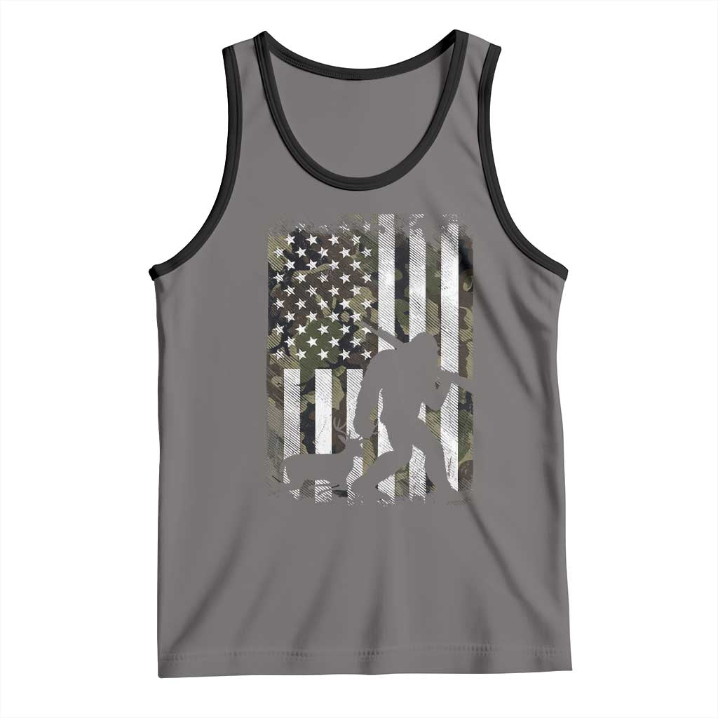 Bigfoot Deer Hunting Tank Top Camo US Flag Deer Elk Buck Hunting Hunter Dad