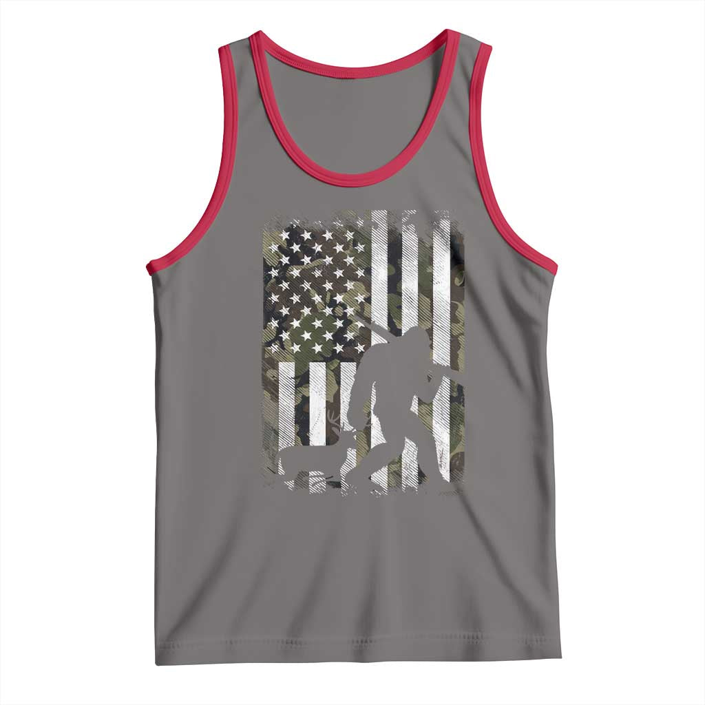 Bigfoot Deer Hunting Tank Top Camo US Flag Deer Elk Buck Hunting Hunter Dad