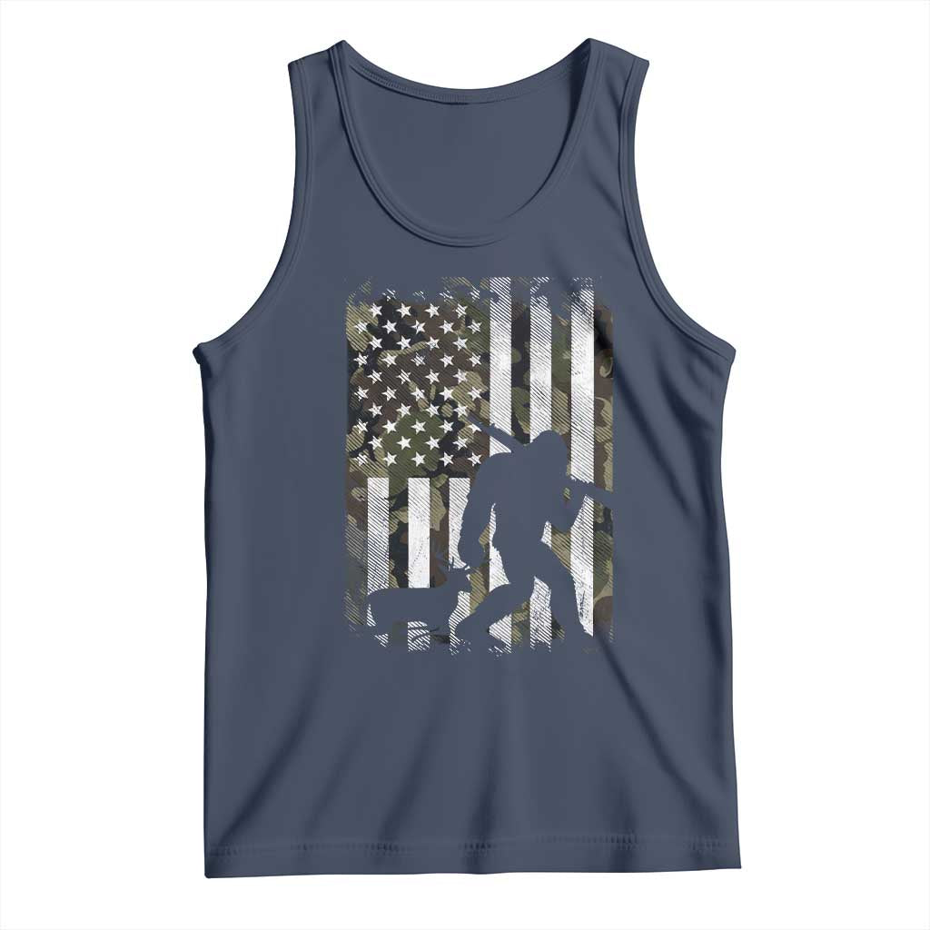 Bigfoot Deer Hunting Tank Top Camo US Flag Deer Elk Buck Hunting Hunter Dad